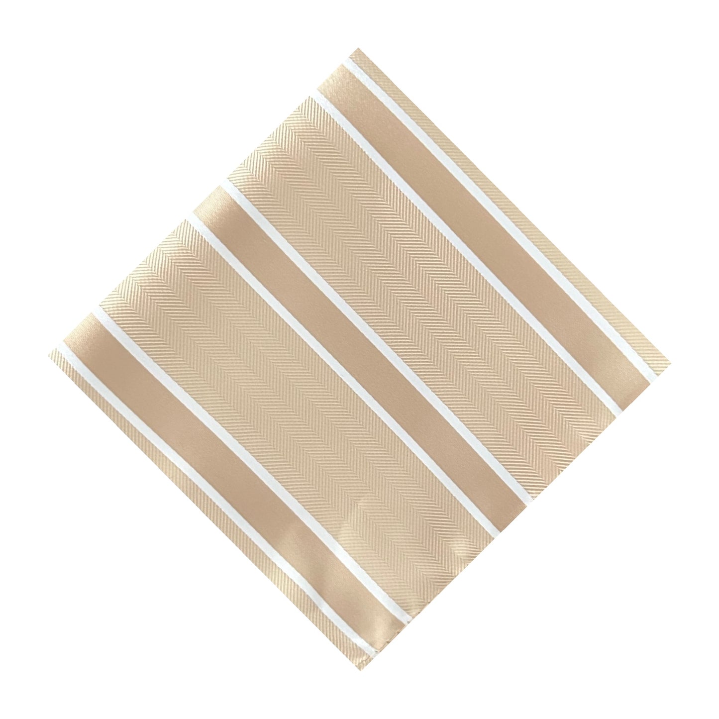 Beige & White Stripe Pocket Square - Charleston Edit