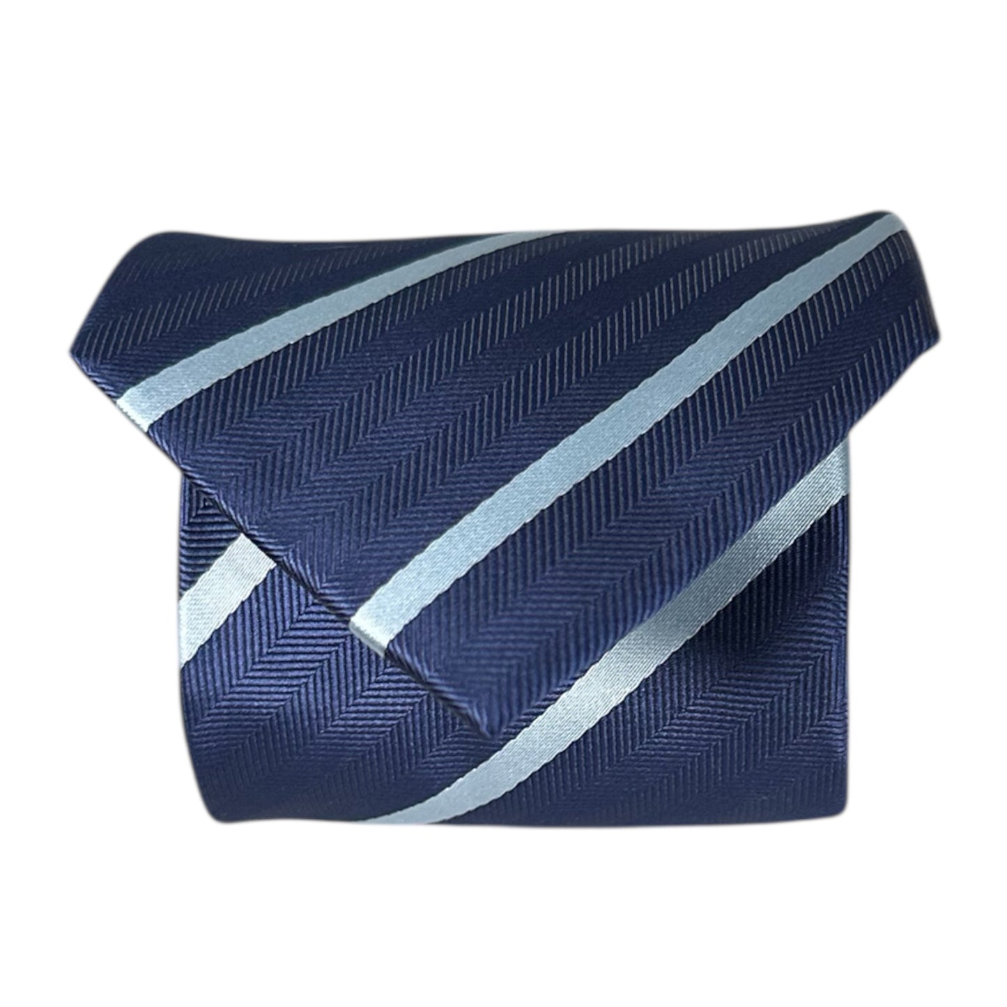 Navy Blue & Light Blue Single Stripe Tie