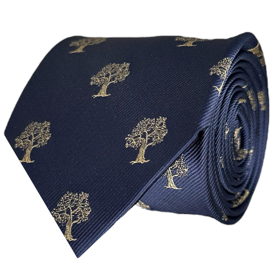 Navy Blue & Gold Tree Tie