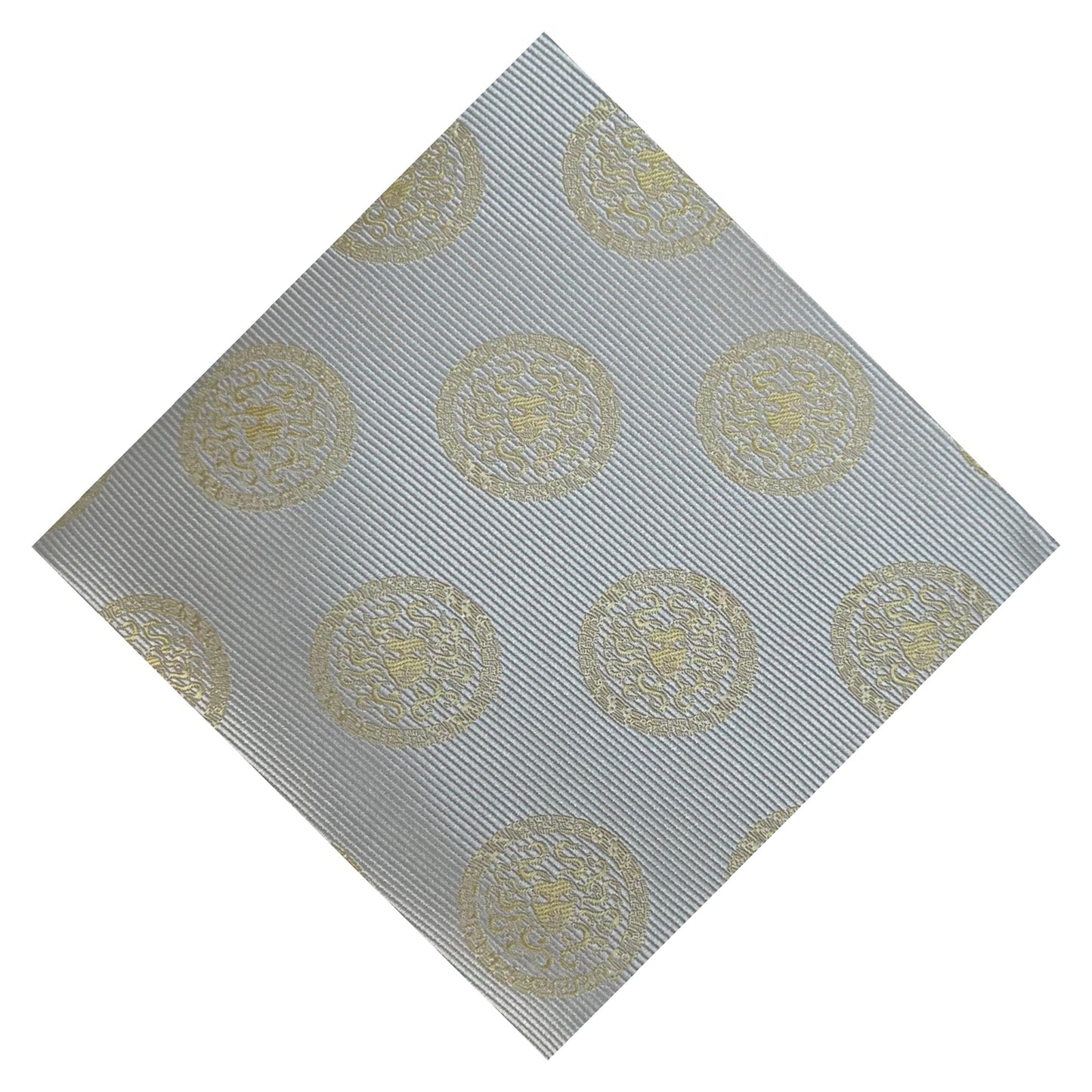 Medusa Grey & Gold Pocket Square