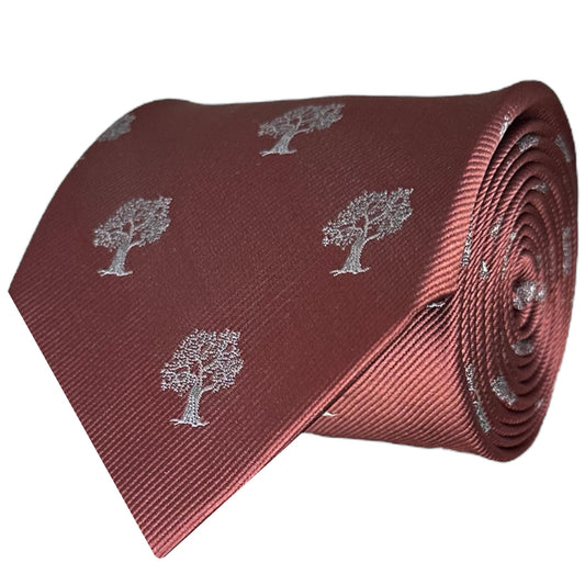 Brown & White Tree Tie