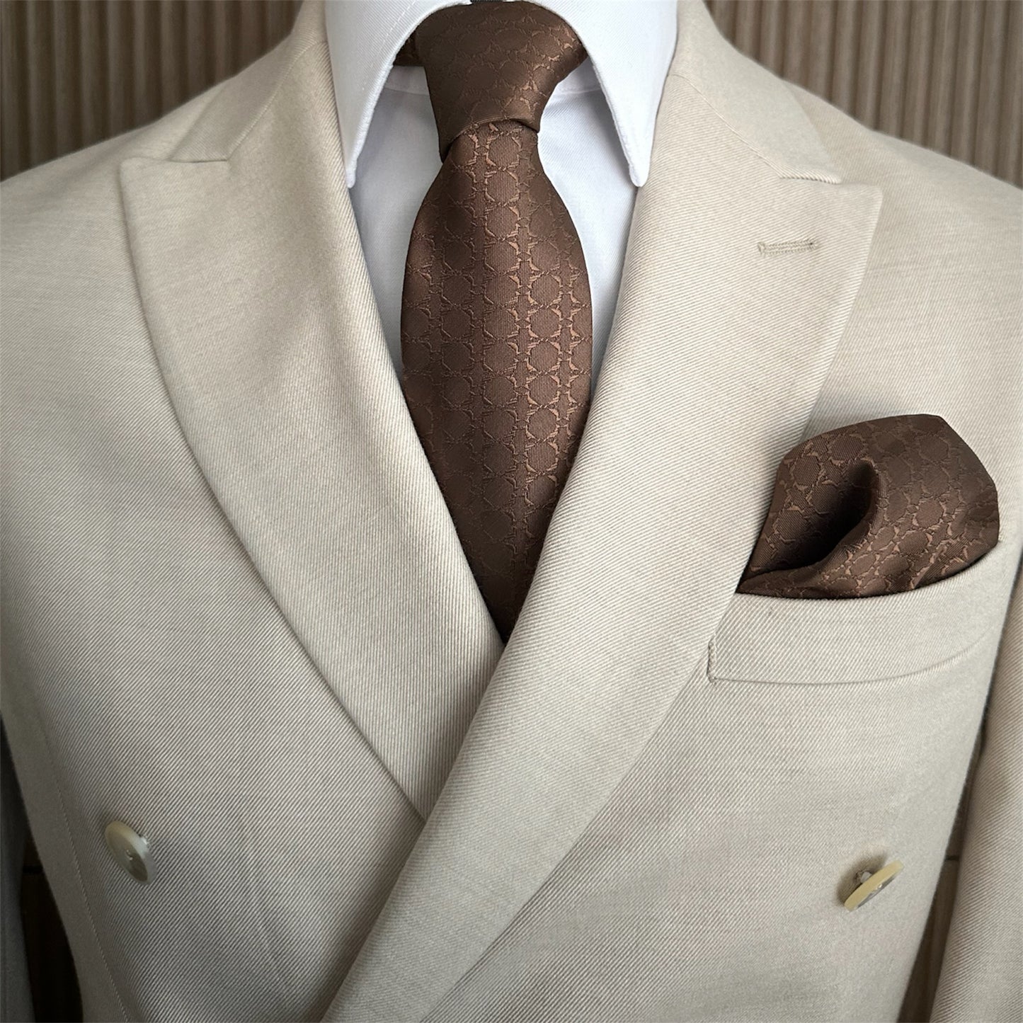 Coffee Textured OFL Pocket Square