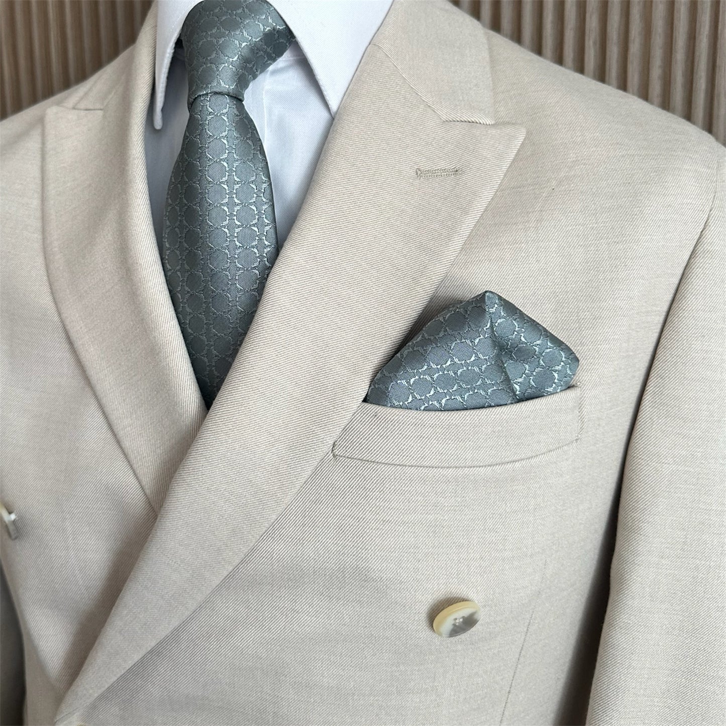 Steel Grey Textured Pocket Square