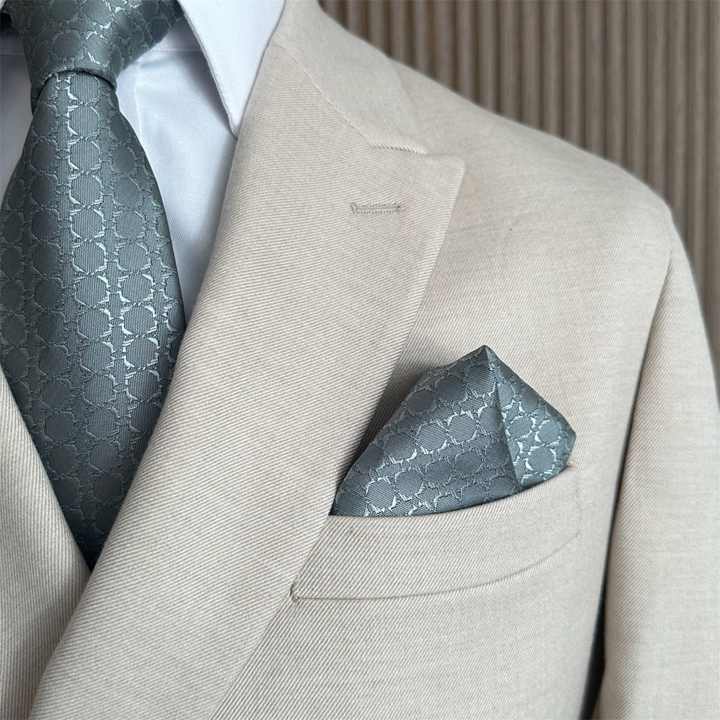 Steel Grey Textured Pocket Square