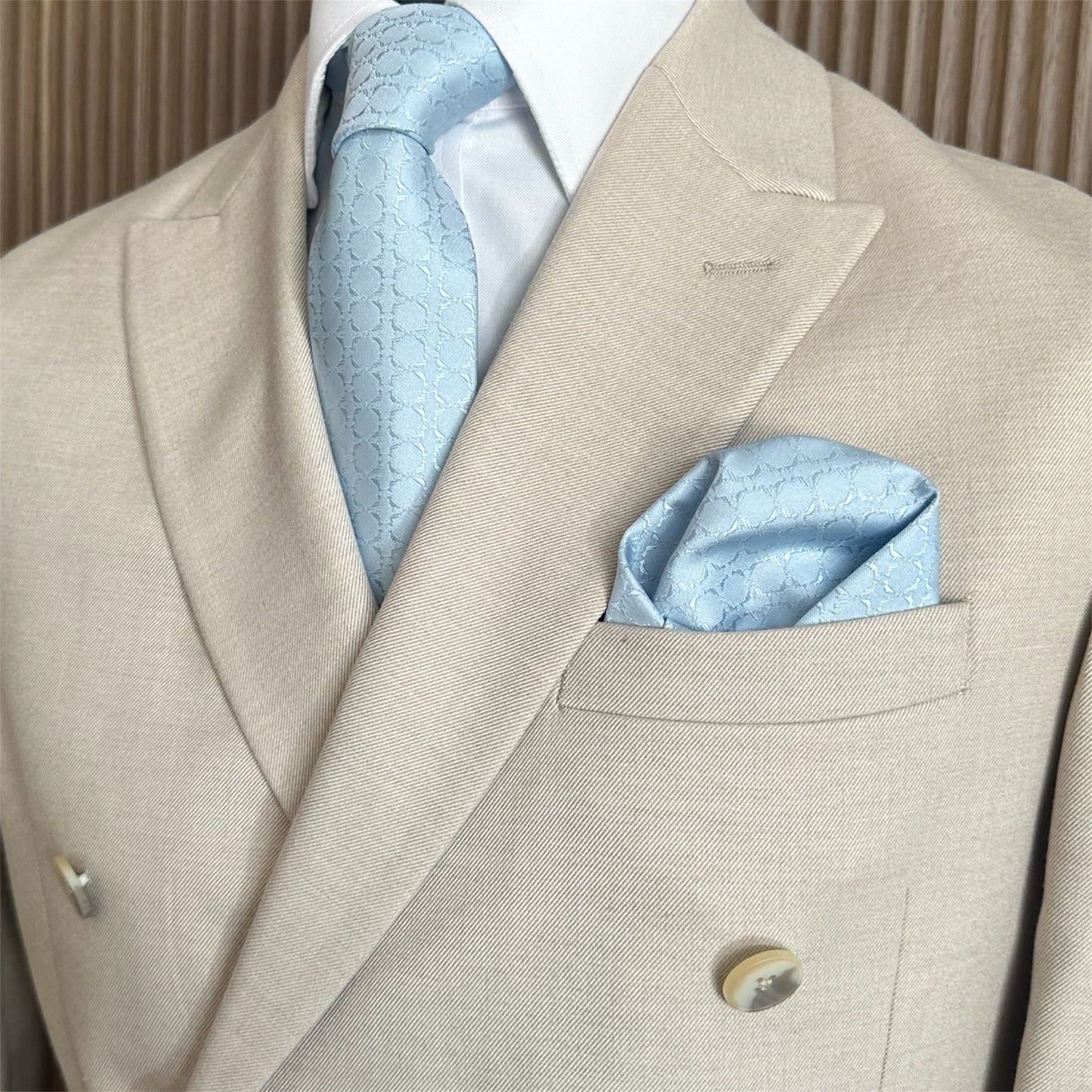 Light Blue Textured Pocket Square