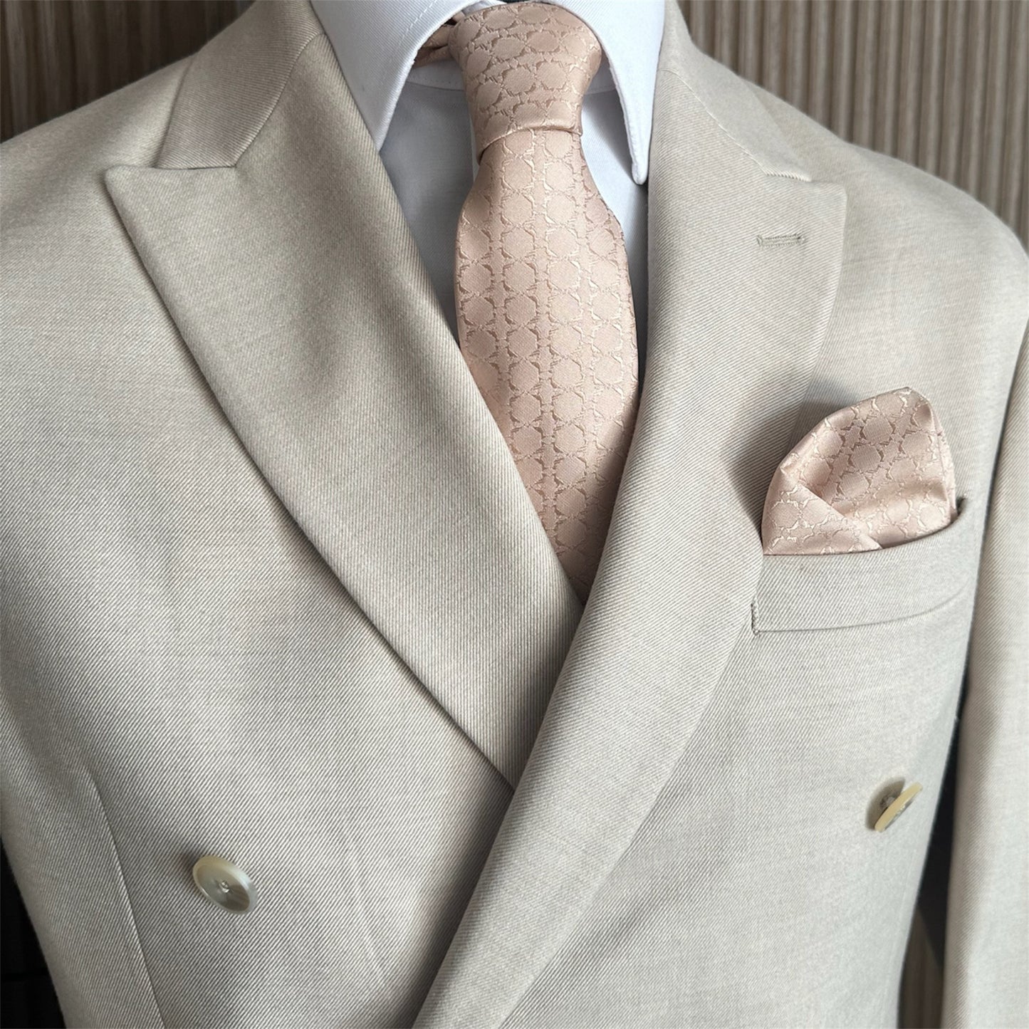 Nude Textured Pocket Square