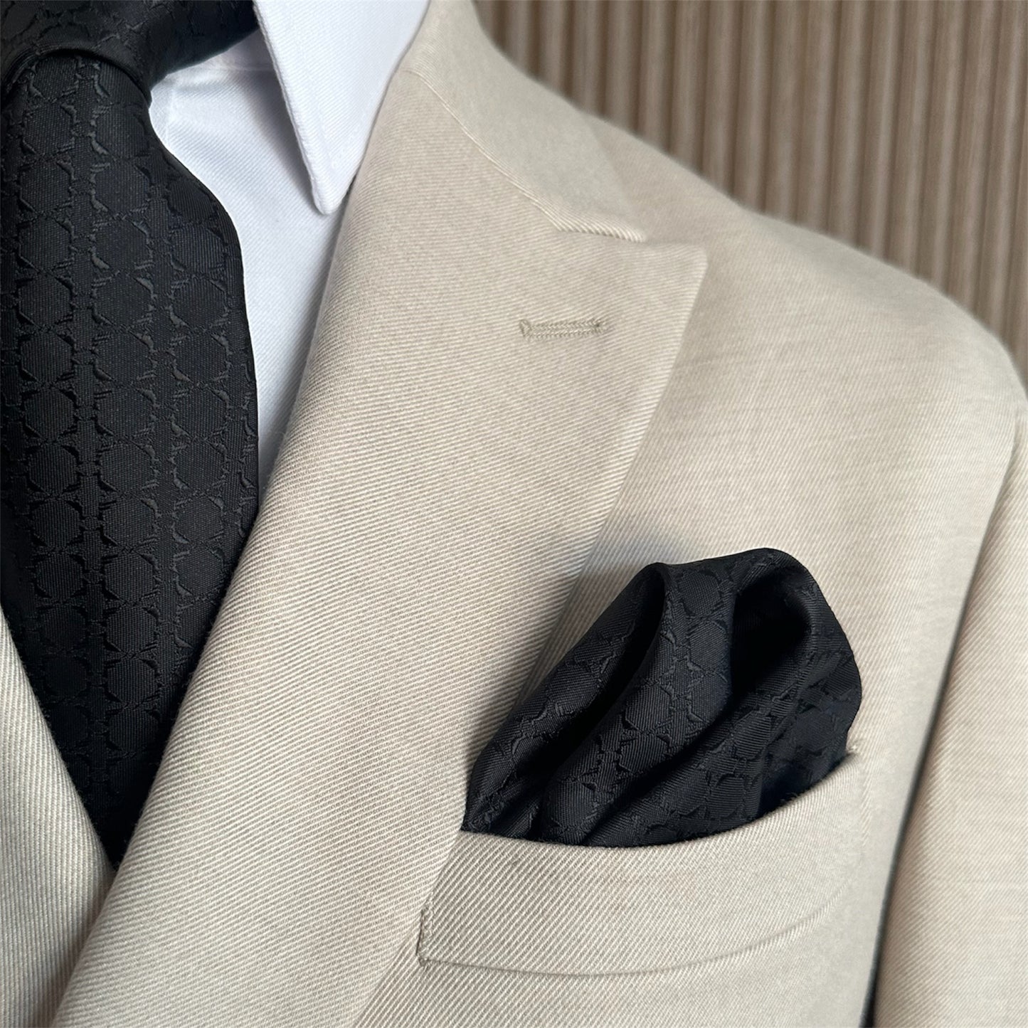 Black Noir Textured OFL Pocket Square