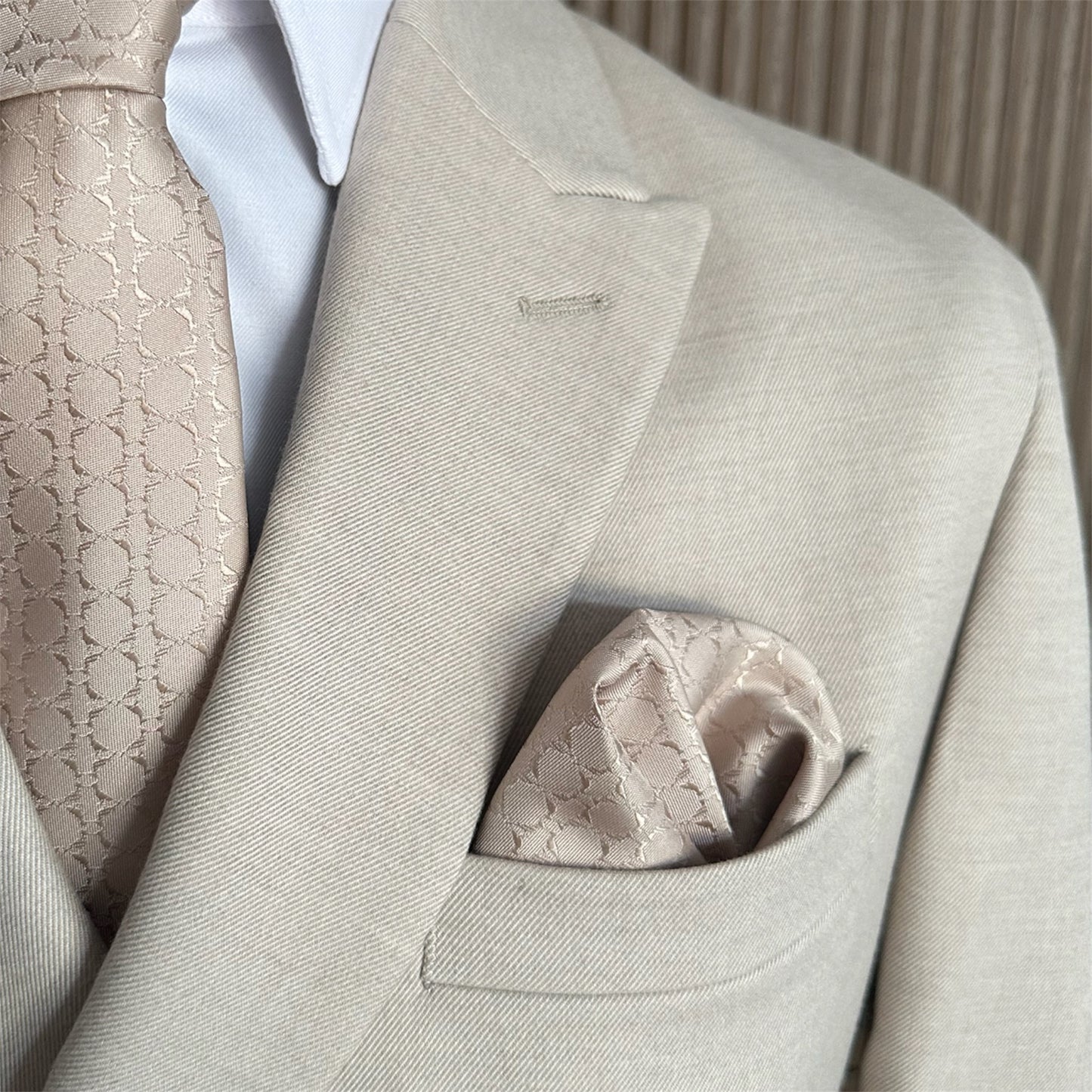 Beige Textured OFL Necktie