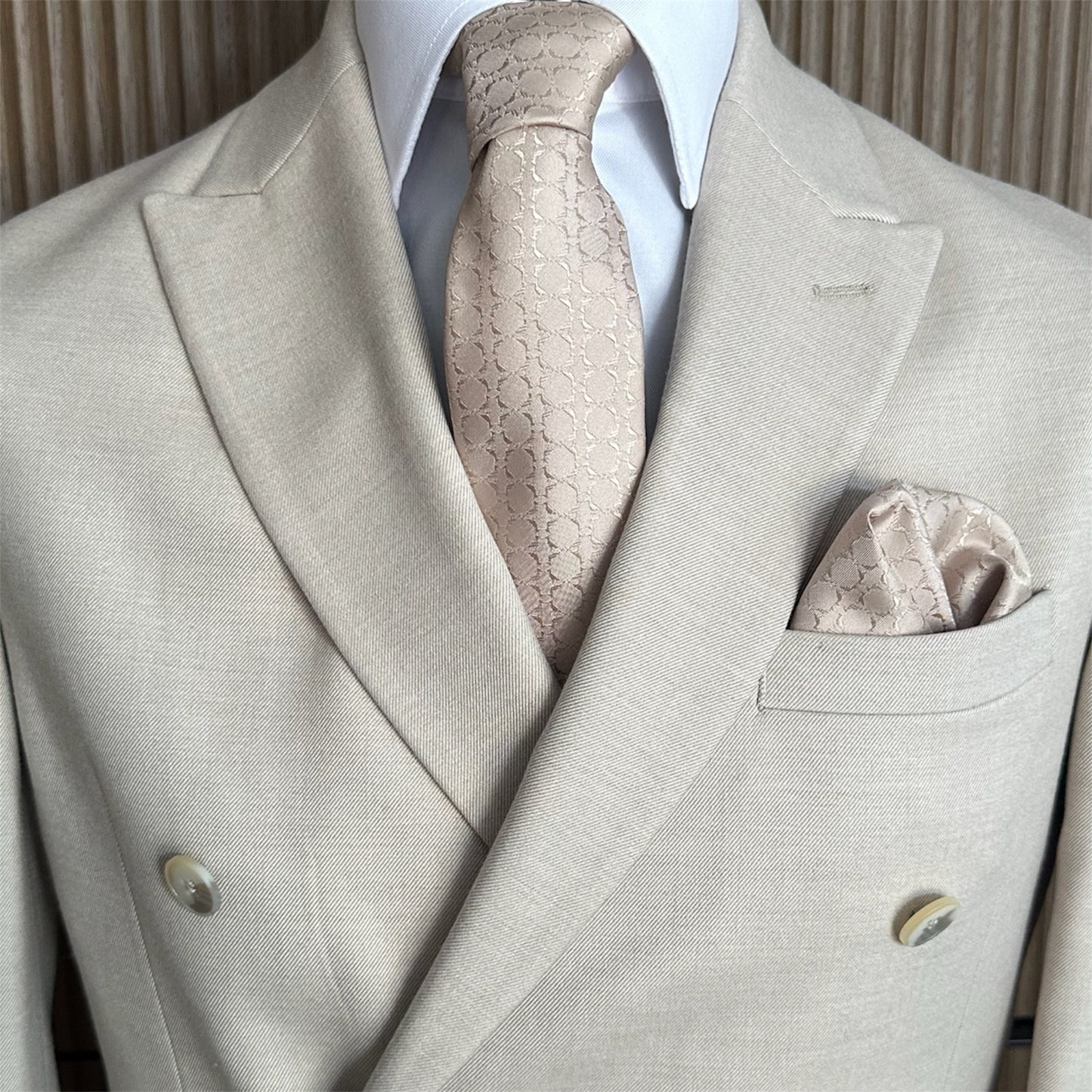 Beige Textured OFL Necktie