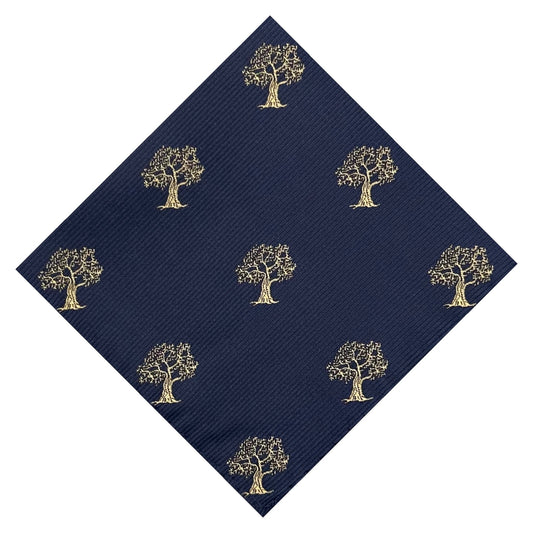 Navy Blue & Gold Tree Pocket Square