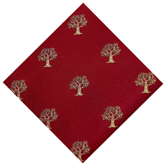 Red & Gold Tree Pocket Square