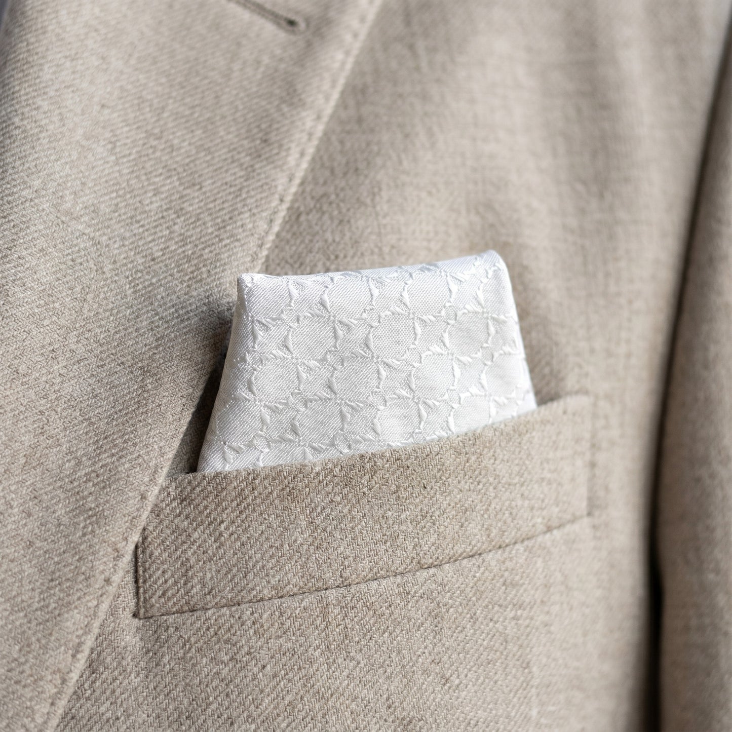 Light Grey Textured Pocket Square