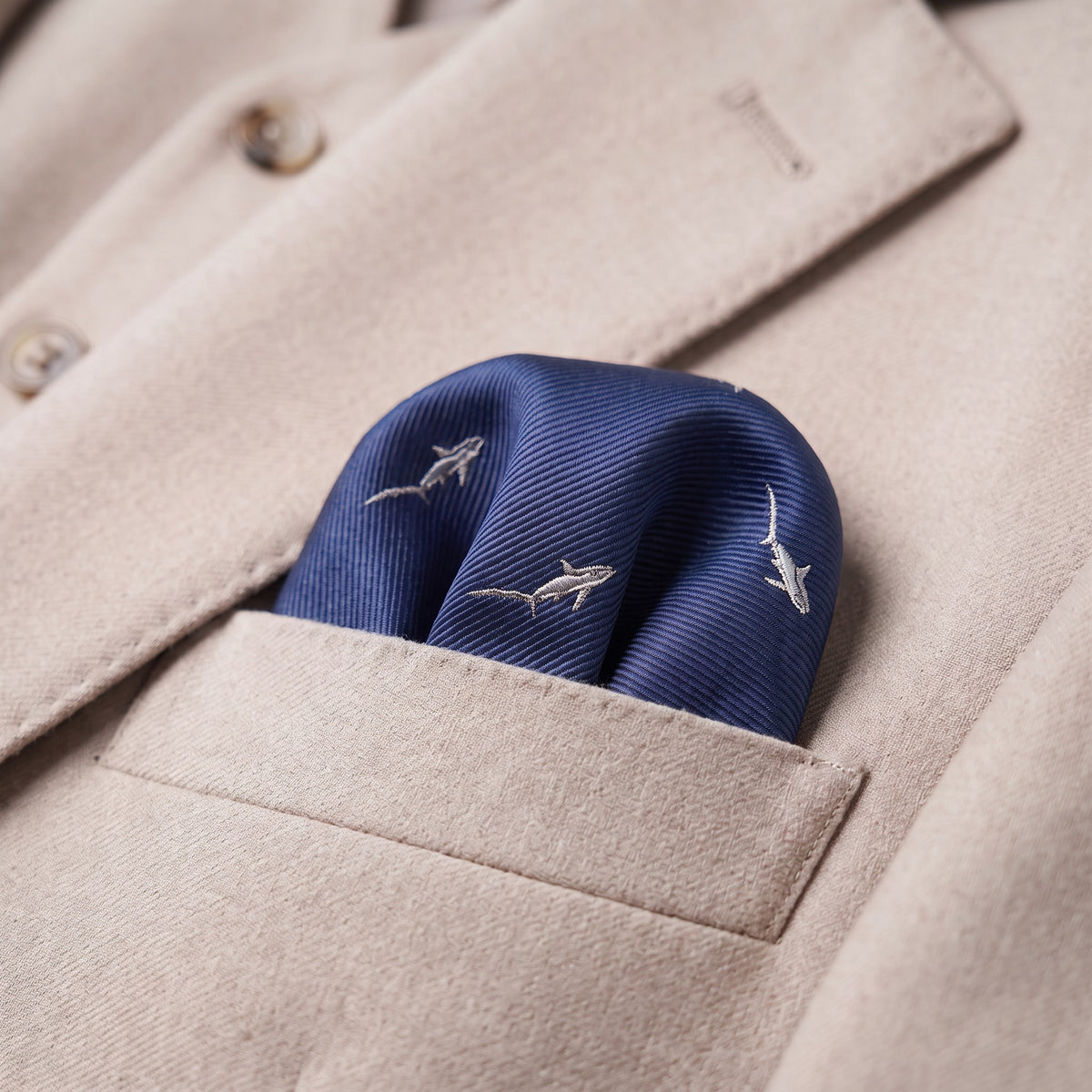 Shark Pocket Square