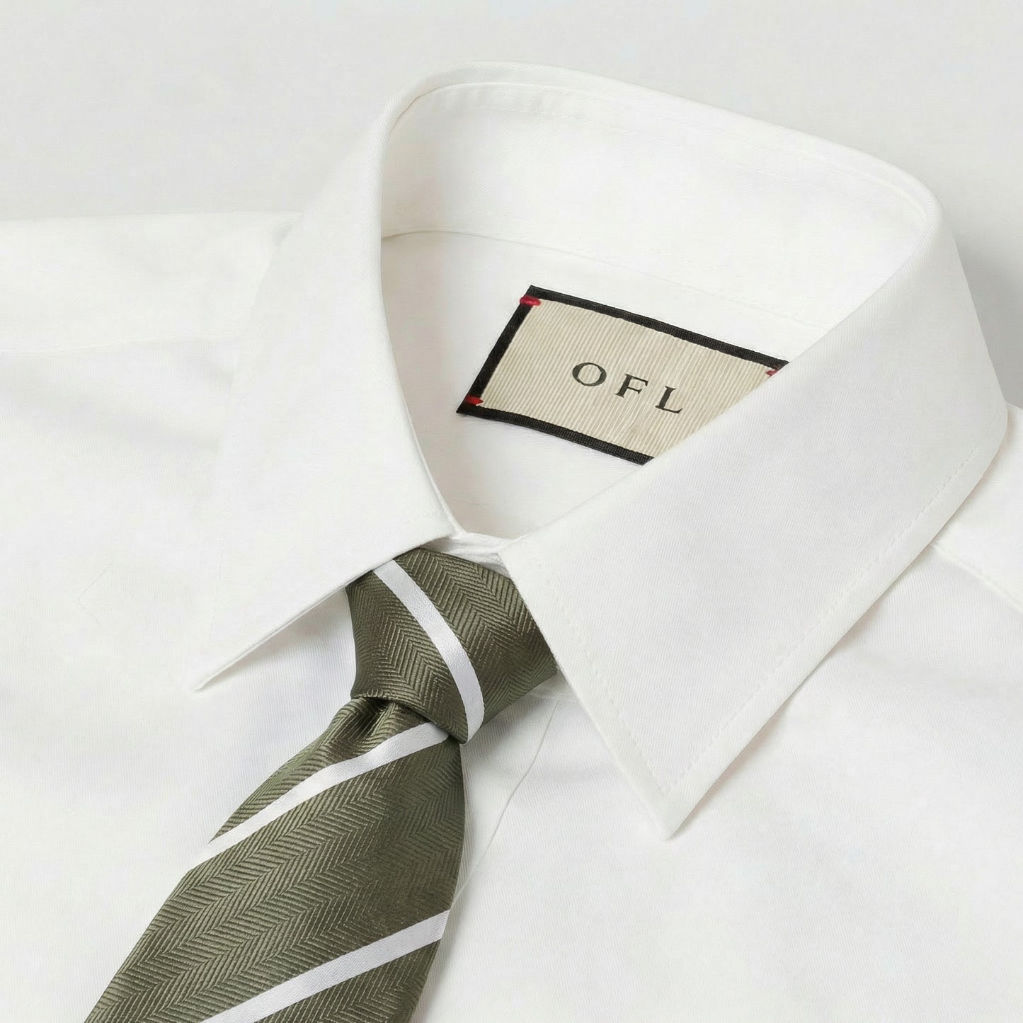 Khaki & White Stripe Tie - Hawksmoor Edit