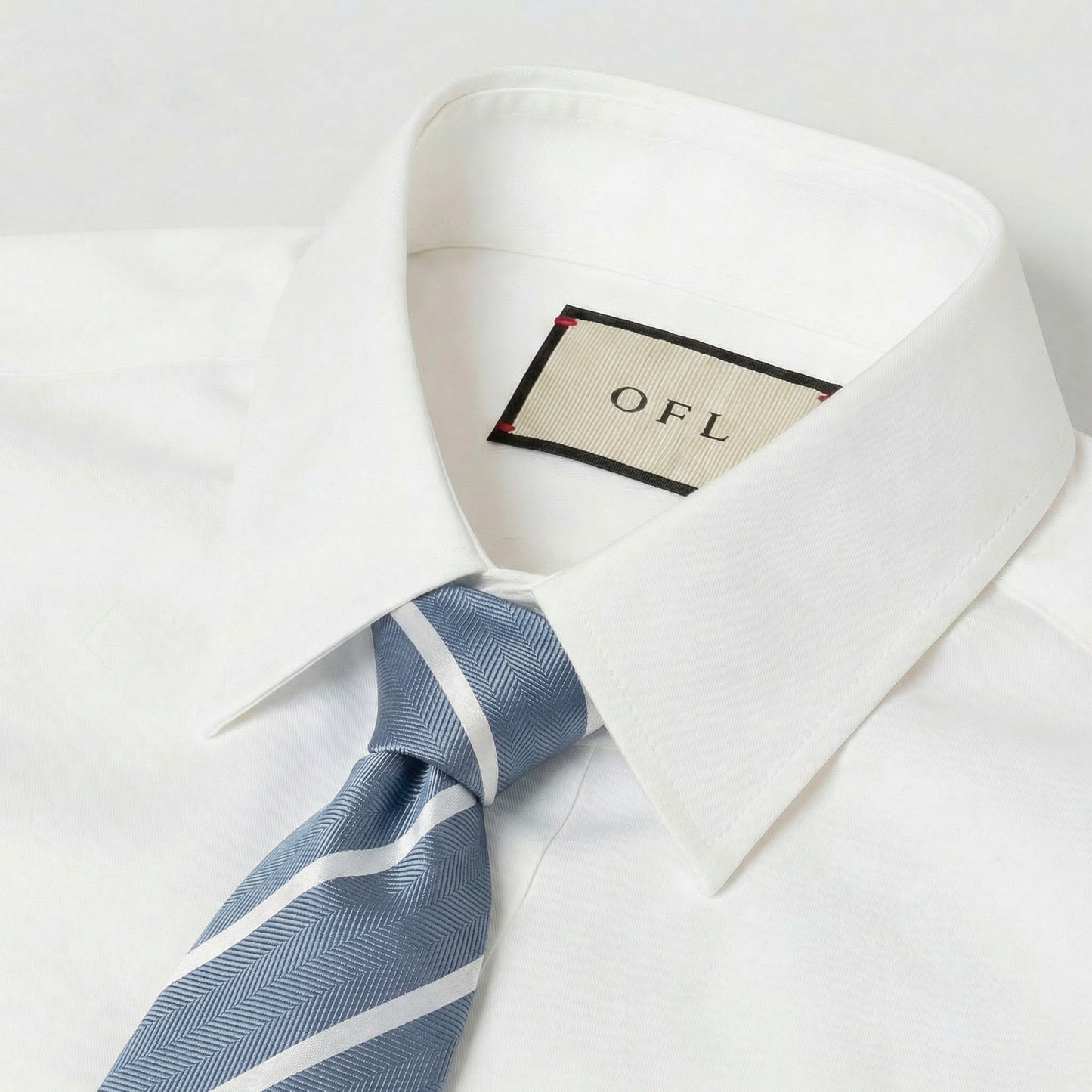 Steel Blue & White Stripe Tie - Hawksmoor Edit