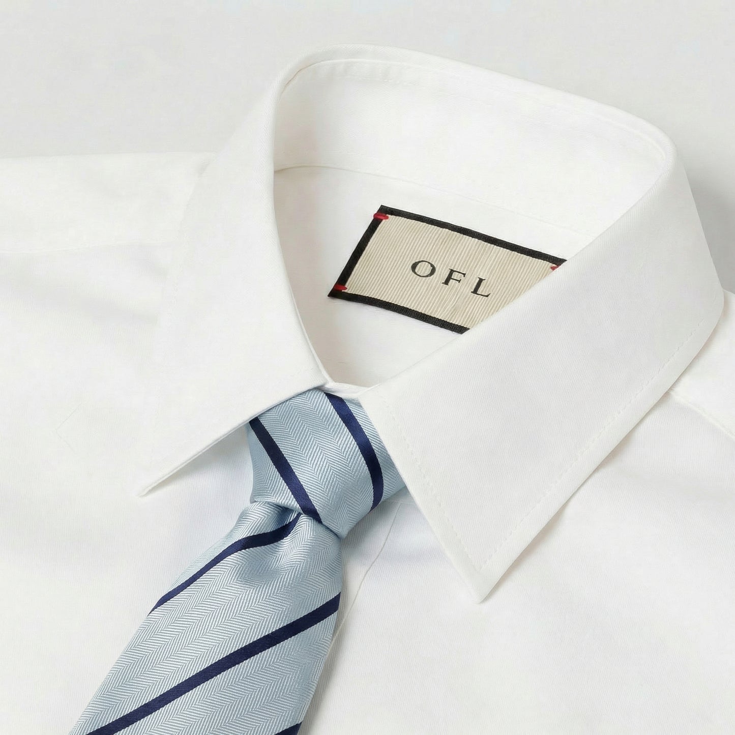 Light Blue & Navy Blue Stripe Tie - Hawksmoor Edit
