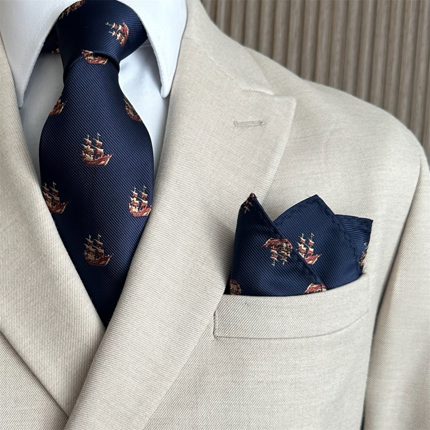 Nautical Pirate Ship Pocket Square