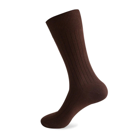 Brown Smart Ribbed Socks