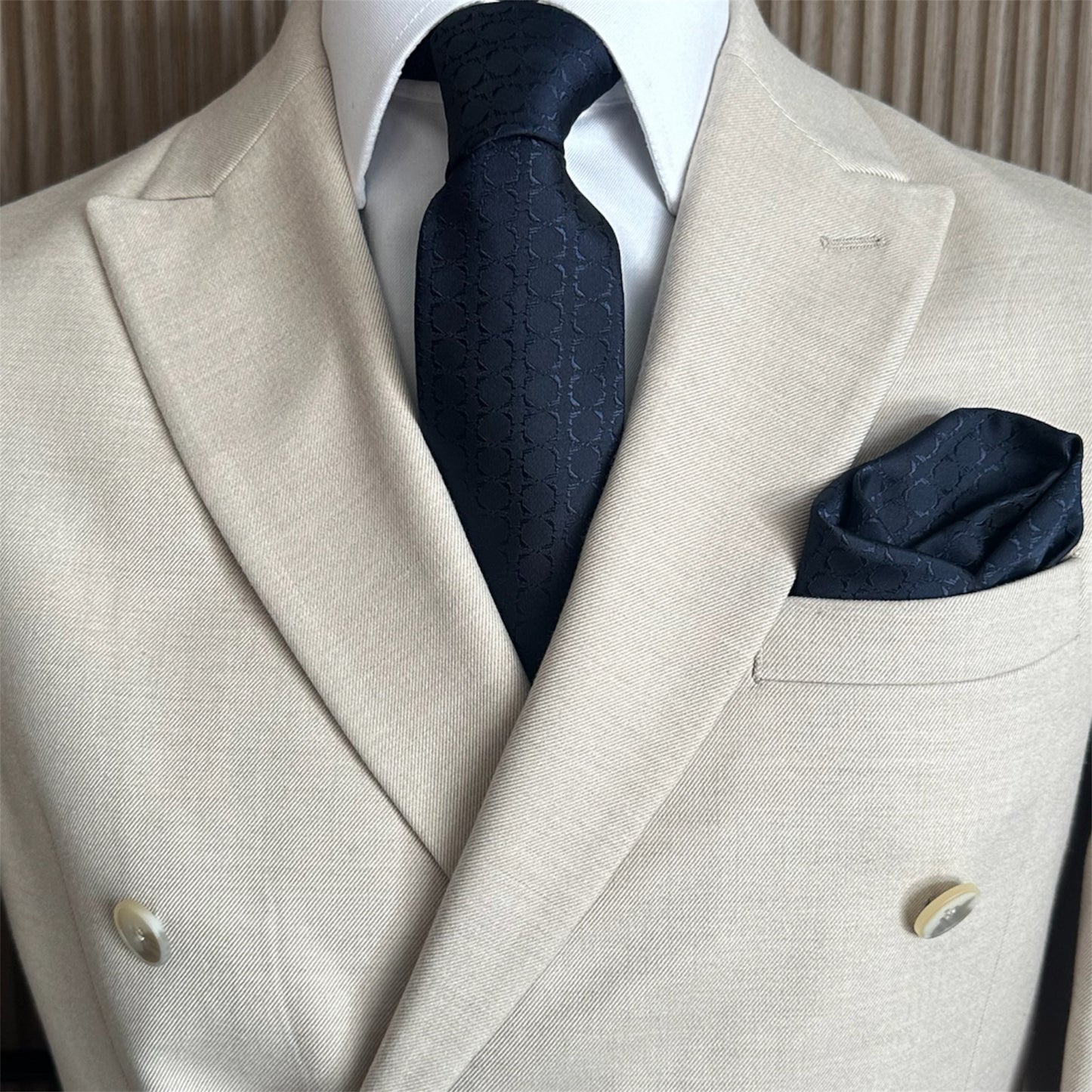 Navy Midnight Blue Textured OFL Necktie