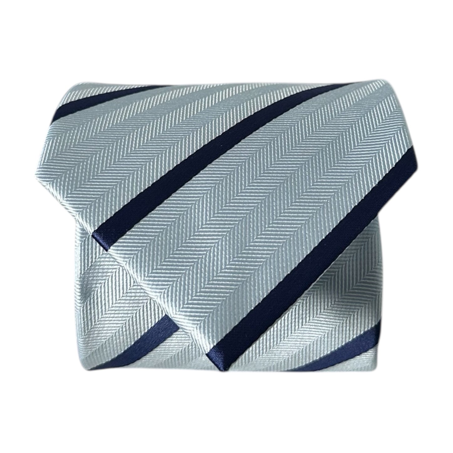 Light Blue & Navy Blue Single Stripe Tie