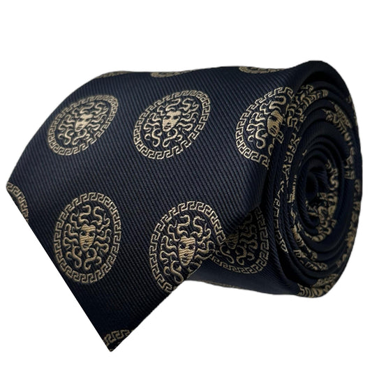 Medusa Black & Gold Necktie