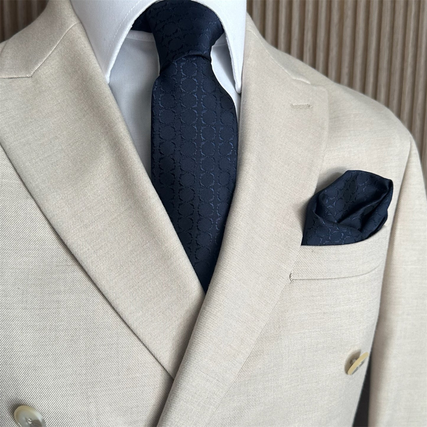 Navy Midnight Blue Textured OFL Necktie