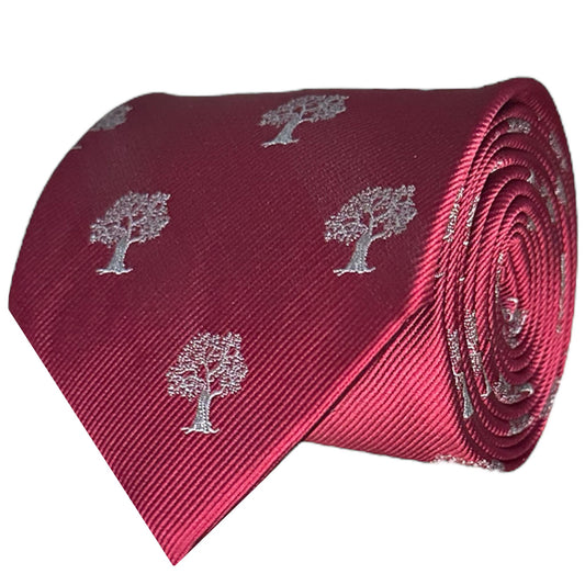 Red & Silver Tree Necktie