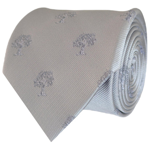 Grey & White Tree Tie