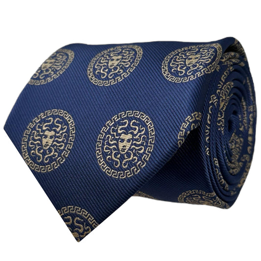 Medusa Blue & Gold Necktie