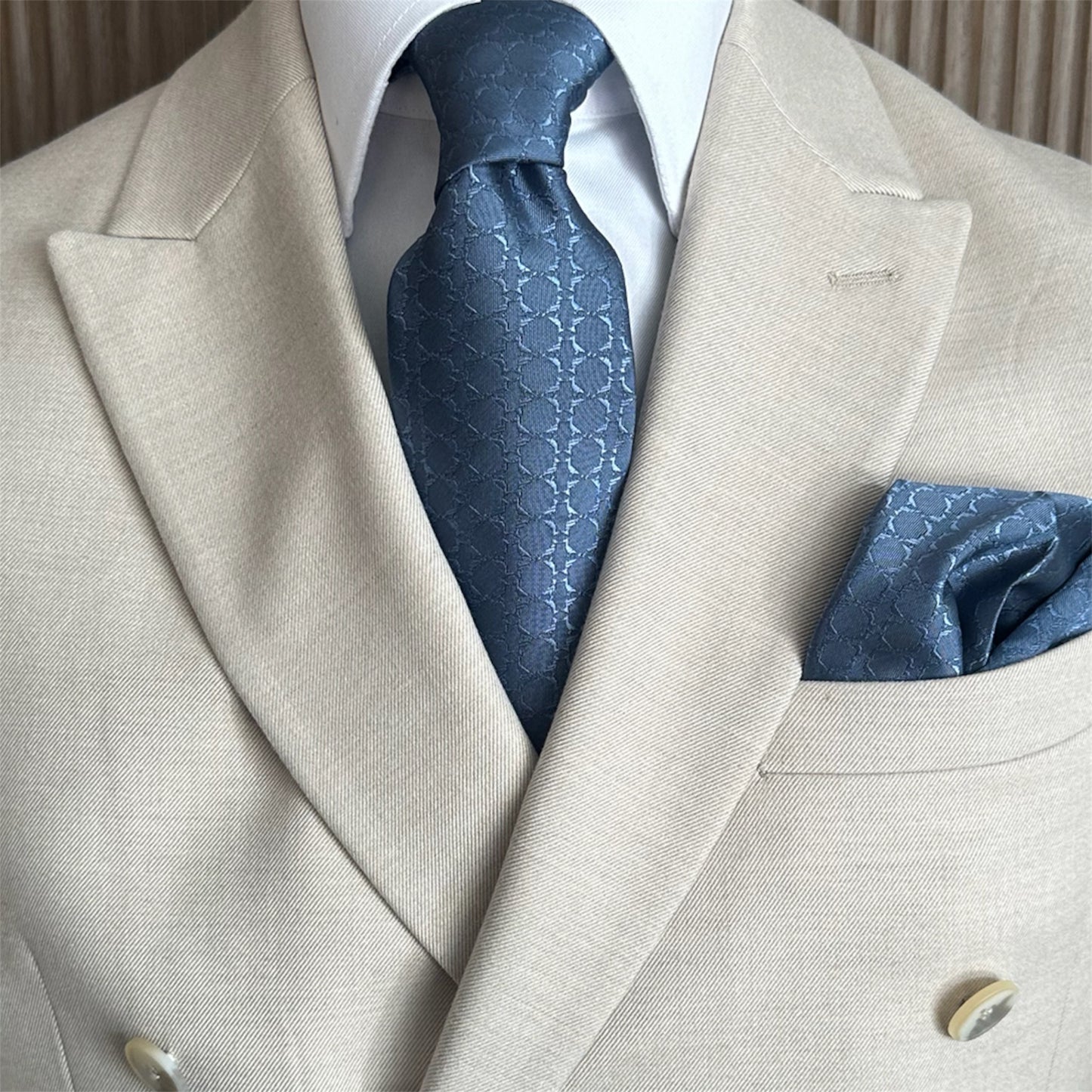 Steel Blue Textured OFL Pocket Square