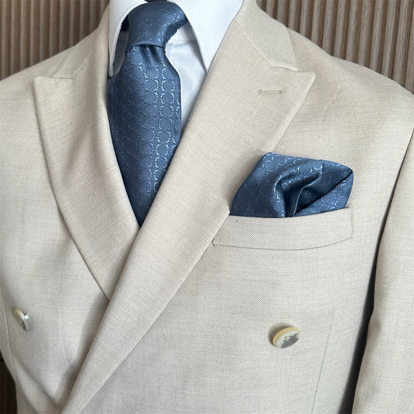 Steel Blue Textured OFL Pocket Square