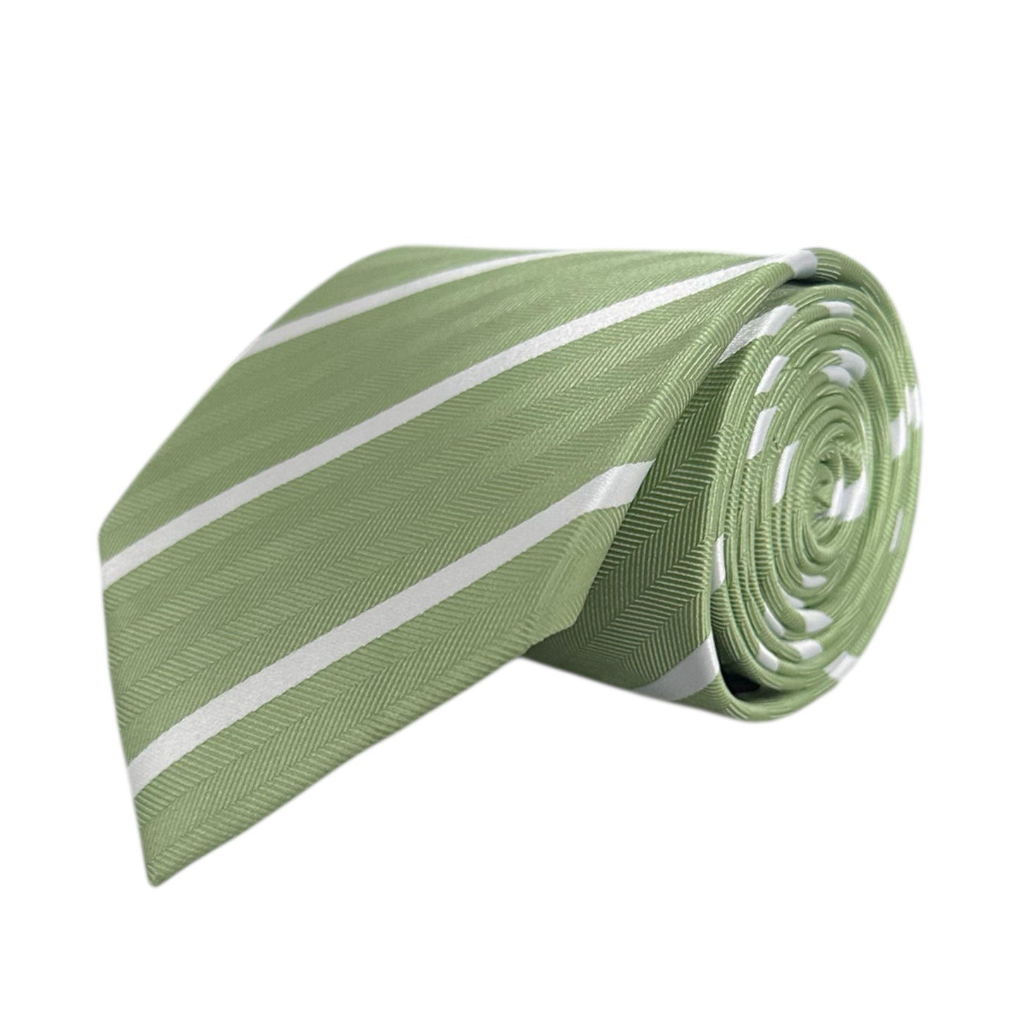 Matcha & White Single Stripe Tie