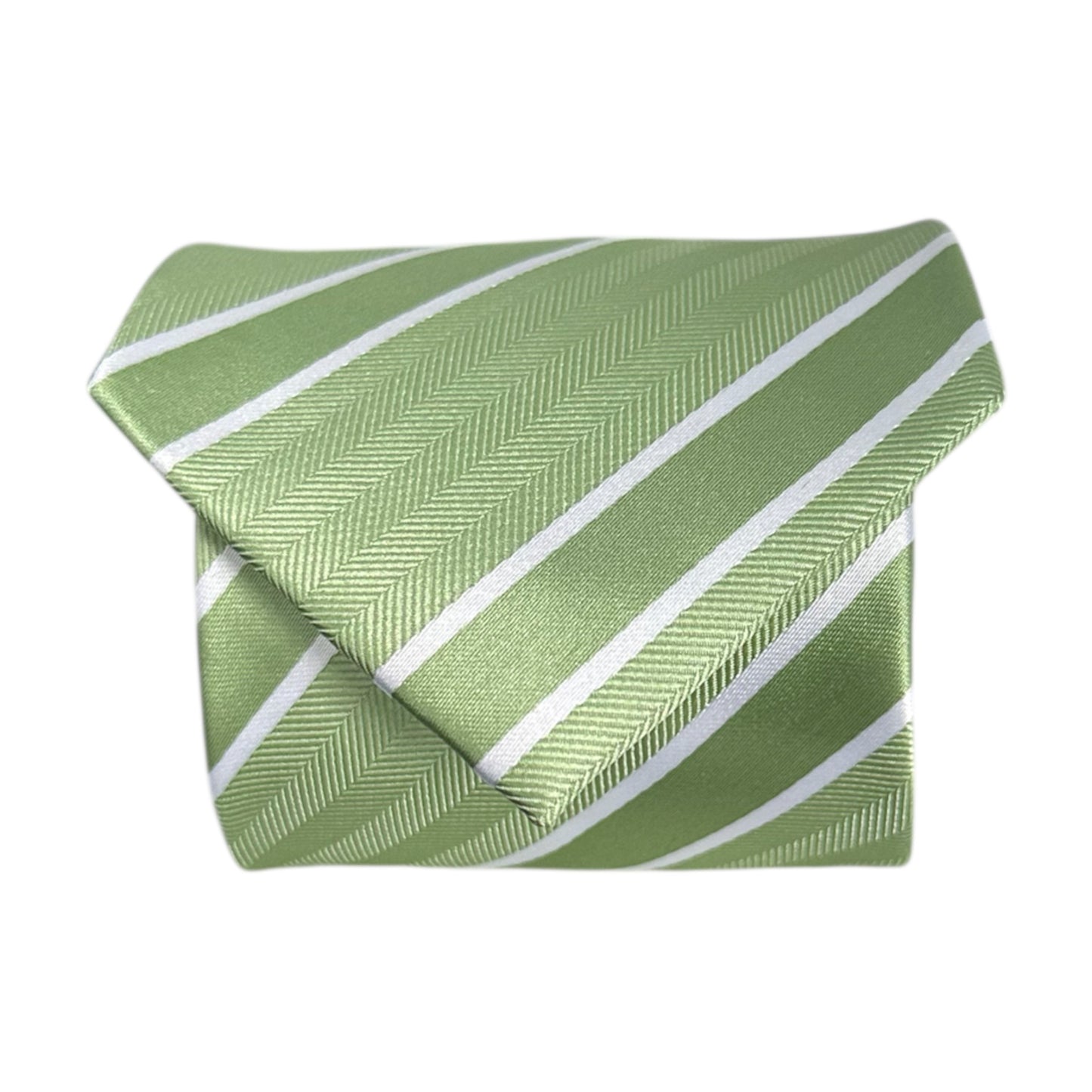 Matcha & White Double Stripe Tie