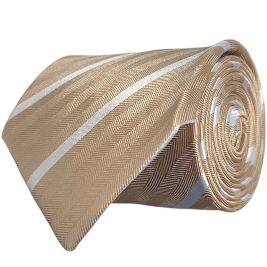Cappuccino Single Stripe Tie