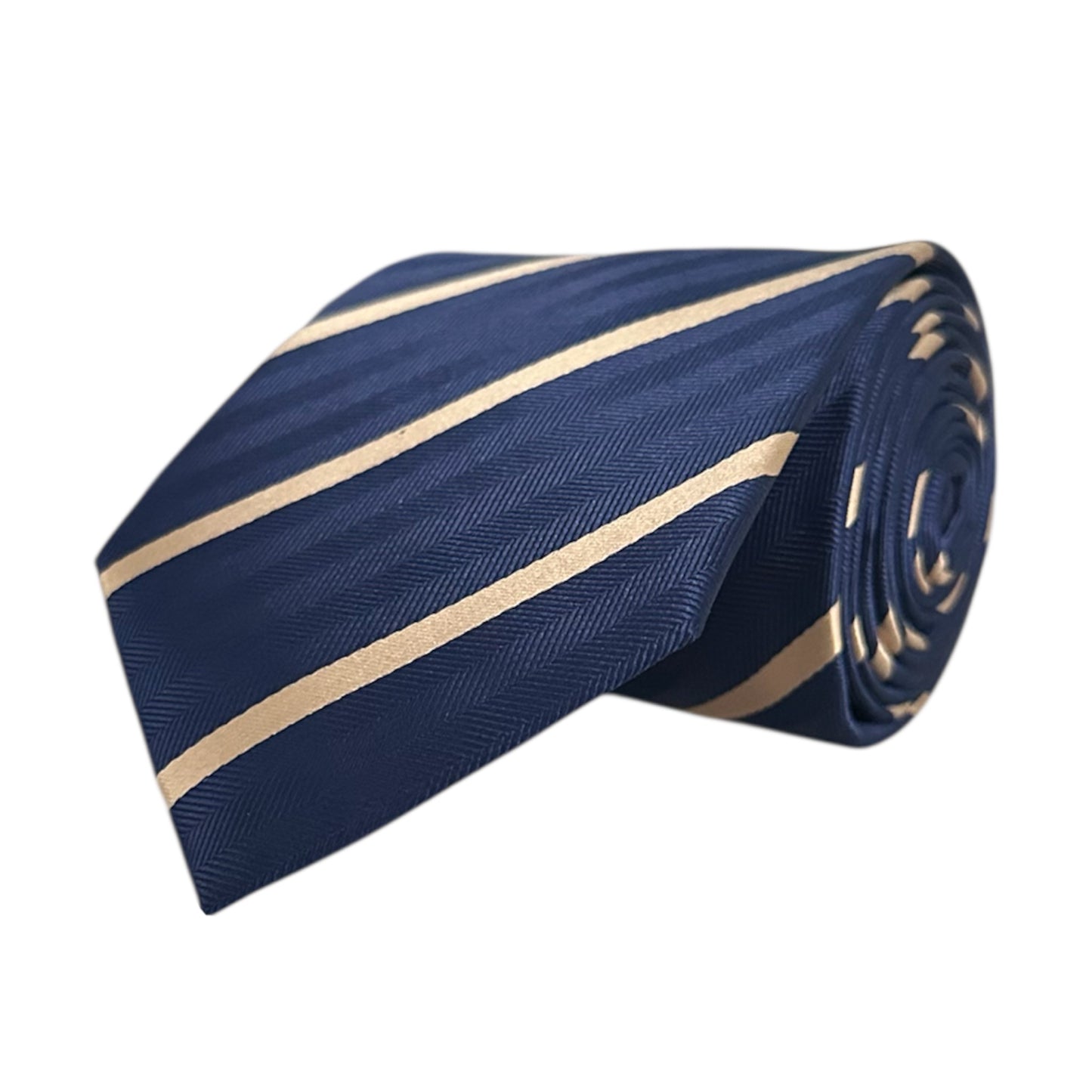 Navy Blue & Caramel Single Stripe Tie