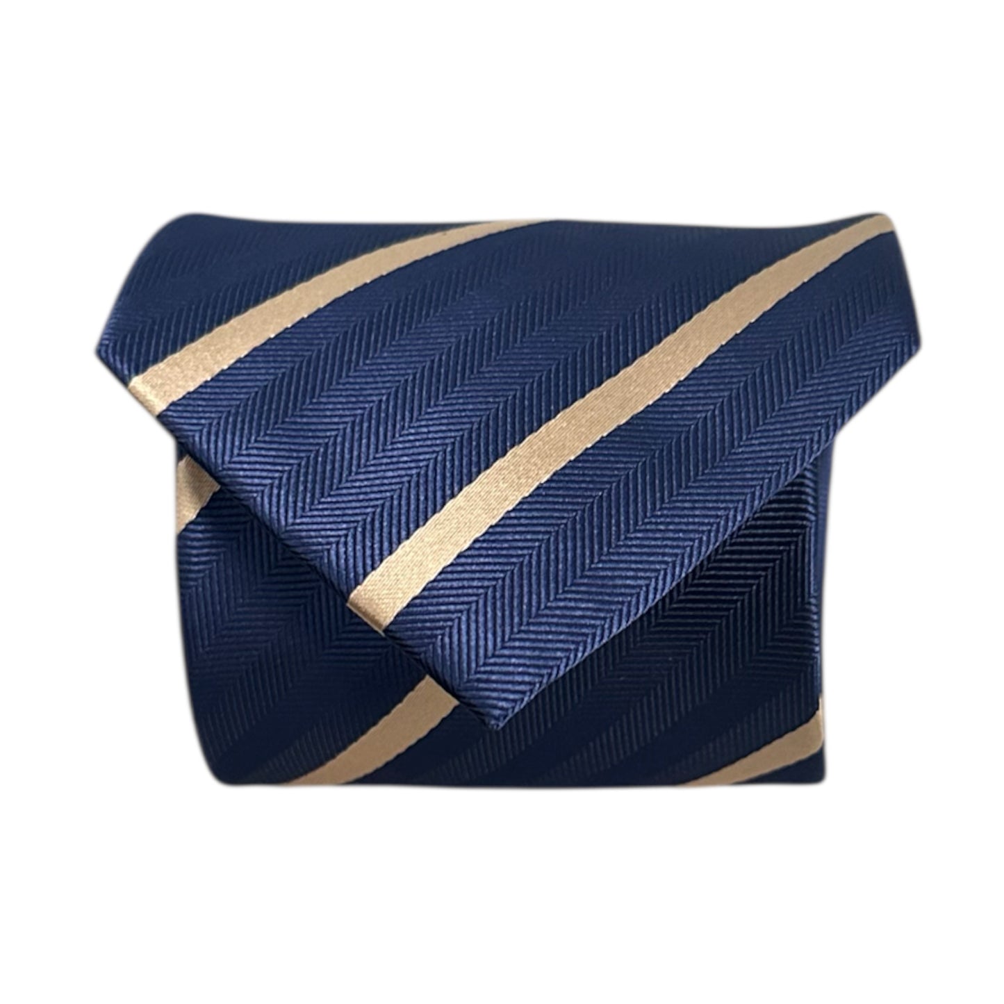 Navy Blue & Caramel Single Stripe Tie