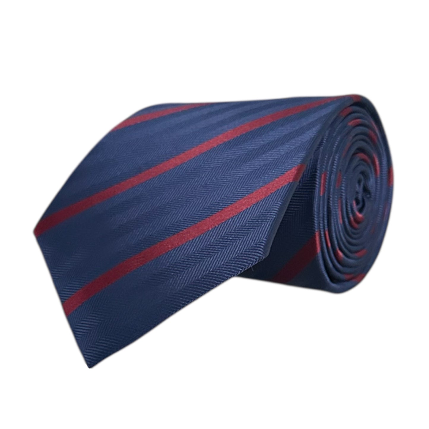 Navy Blue & Wine Single Stripe Tie