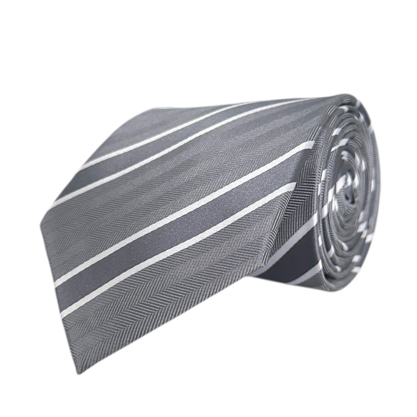 Glacier Grey & White Double Stripe Tie