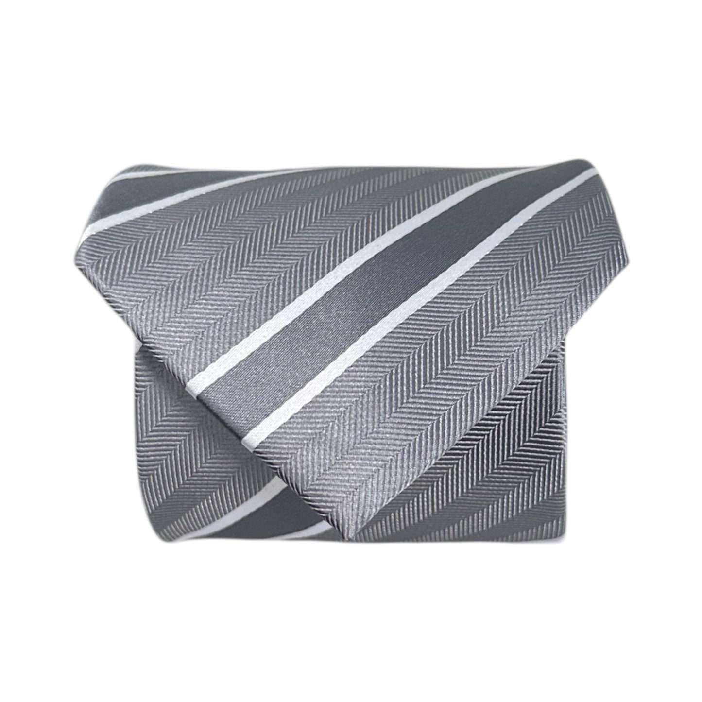 Glacier Grey & White Double Stripe Tie