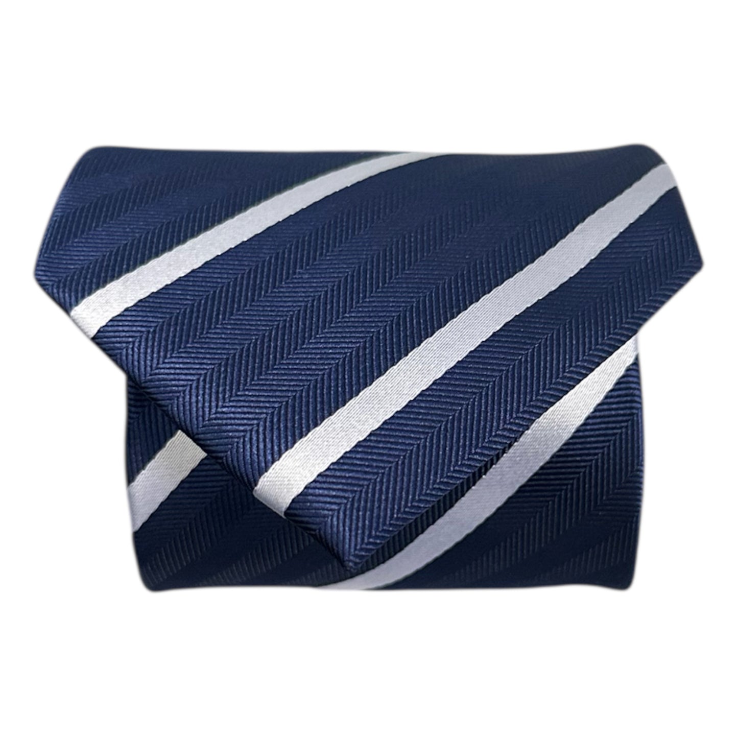 Navy Blue & White Single Stripe Tie