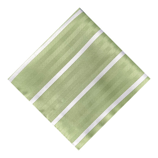 Matcha & White Single Stripe Pocket Square