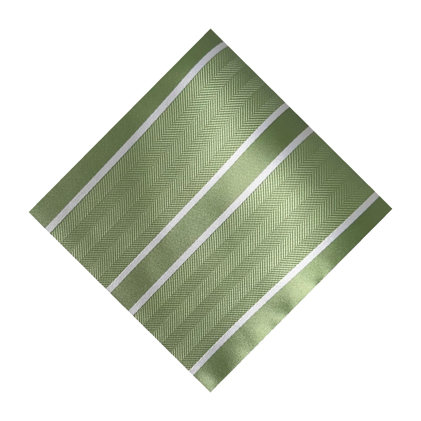 Matcha & White Double Stripe Pocket Square