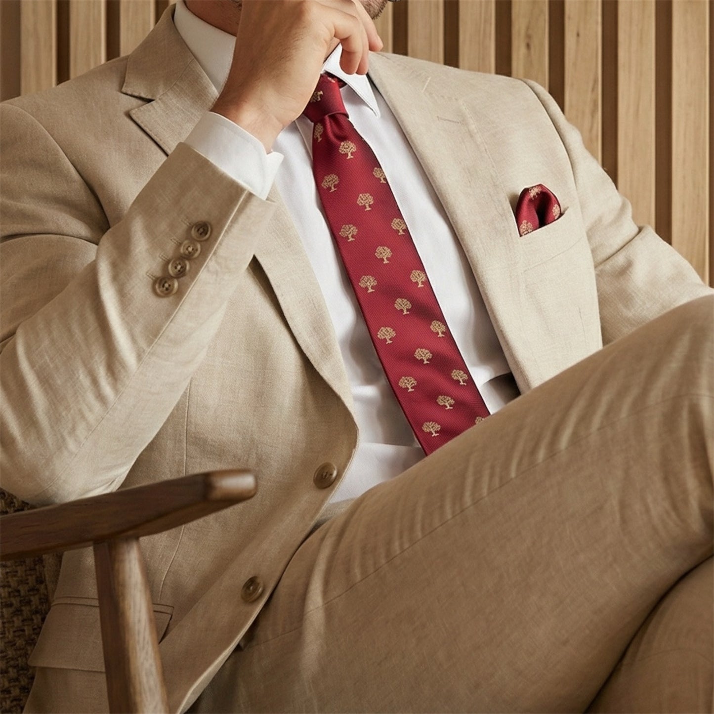 Tree Tie Red & Gold