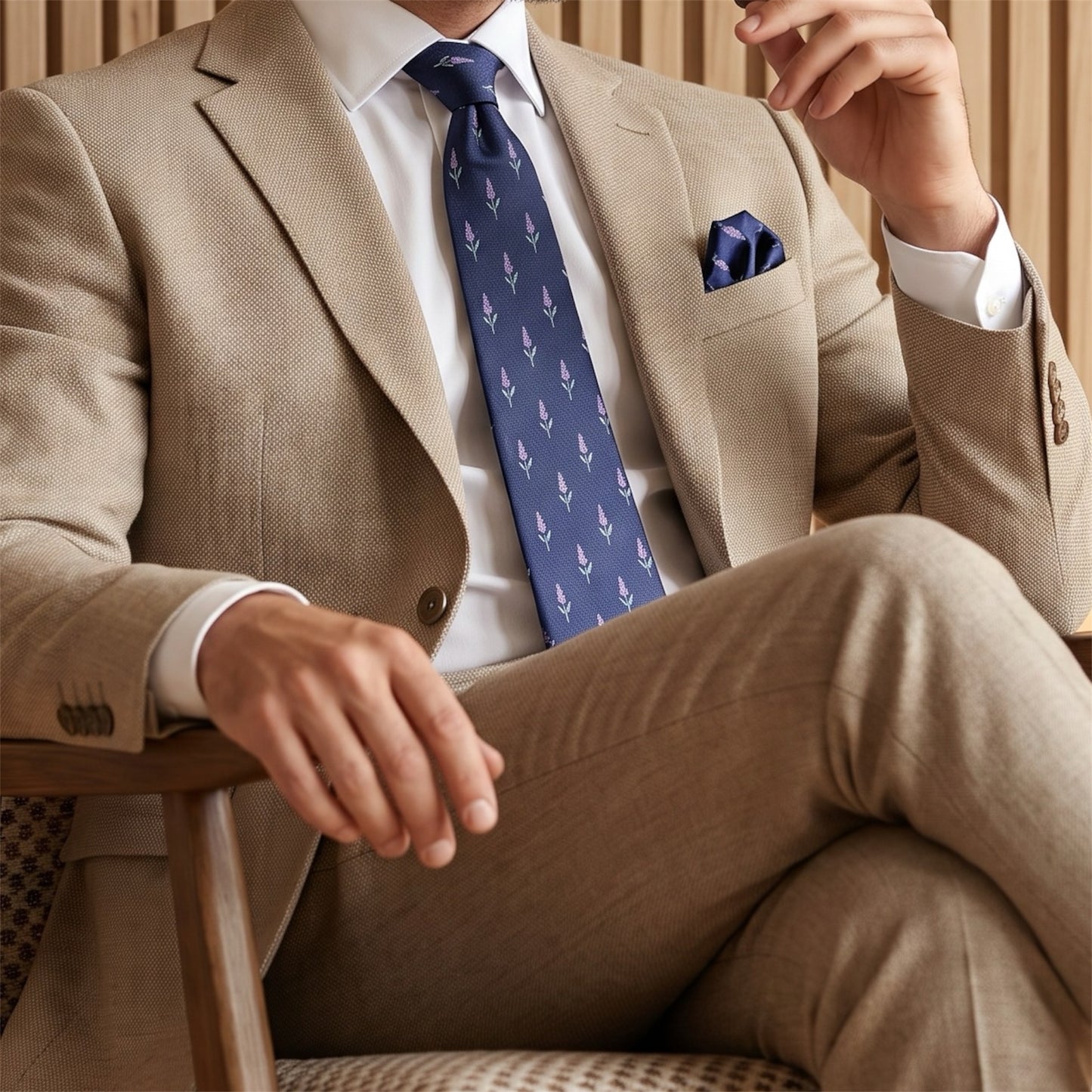 Lavender Flower Pocket Square