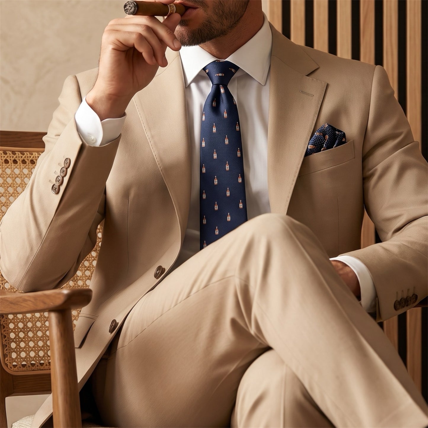 Whisky Bottle Pocket Square