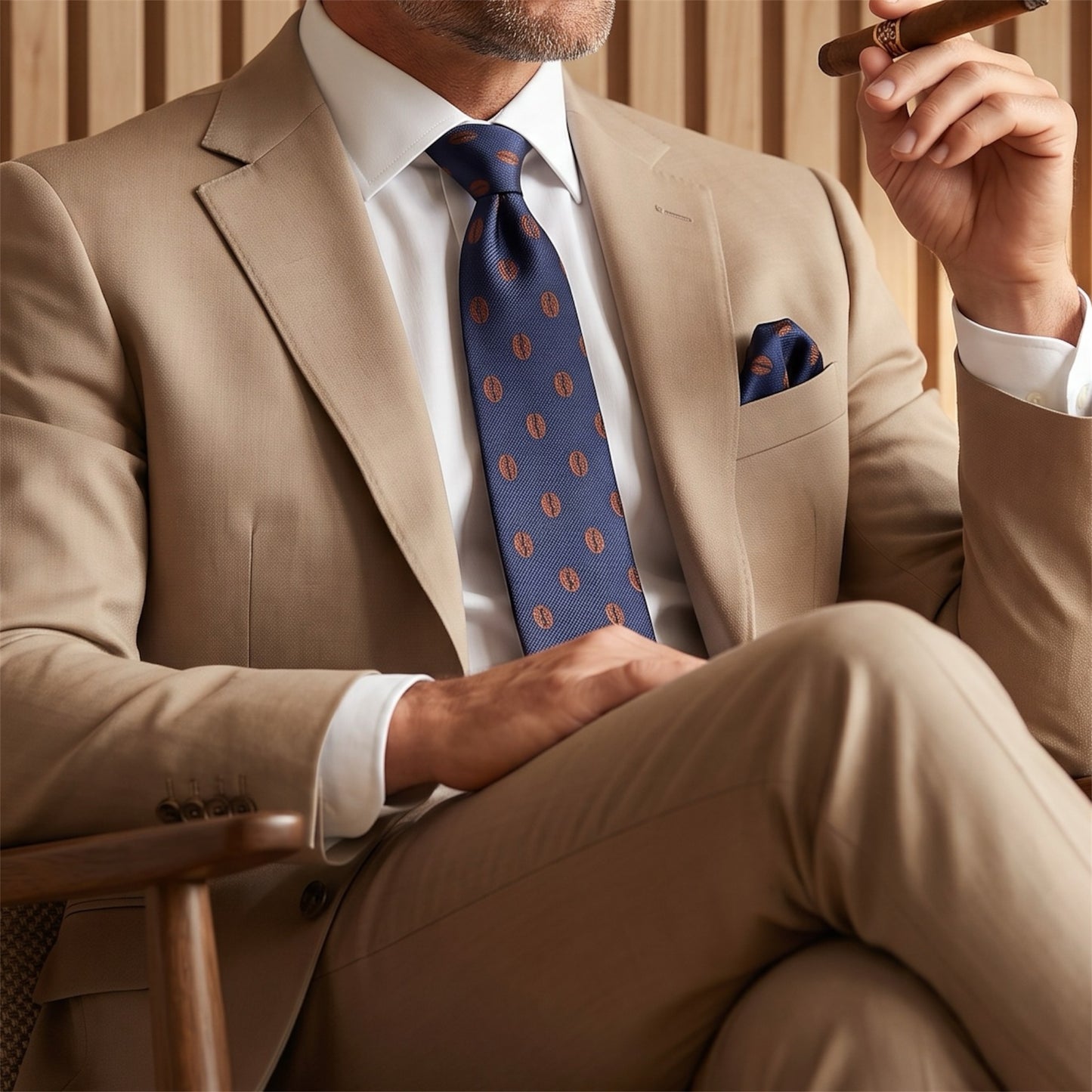 Coffee Bean Pocket Square