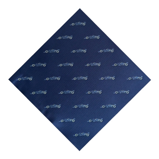 F1 Racing Car Navy Blue Pocket Square