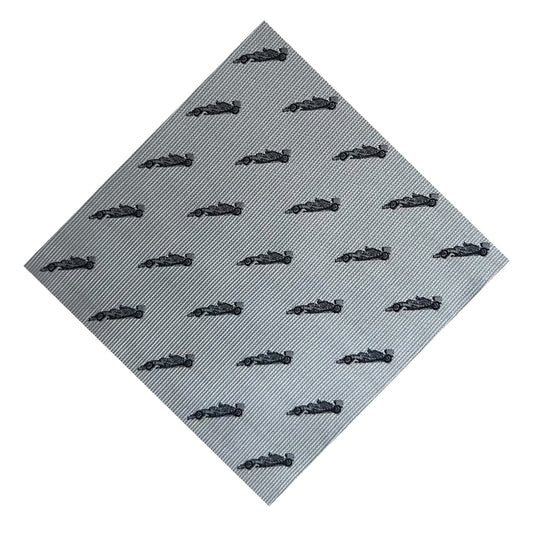 F1 Racing Car Grey Pocket Square