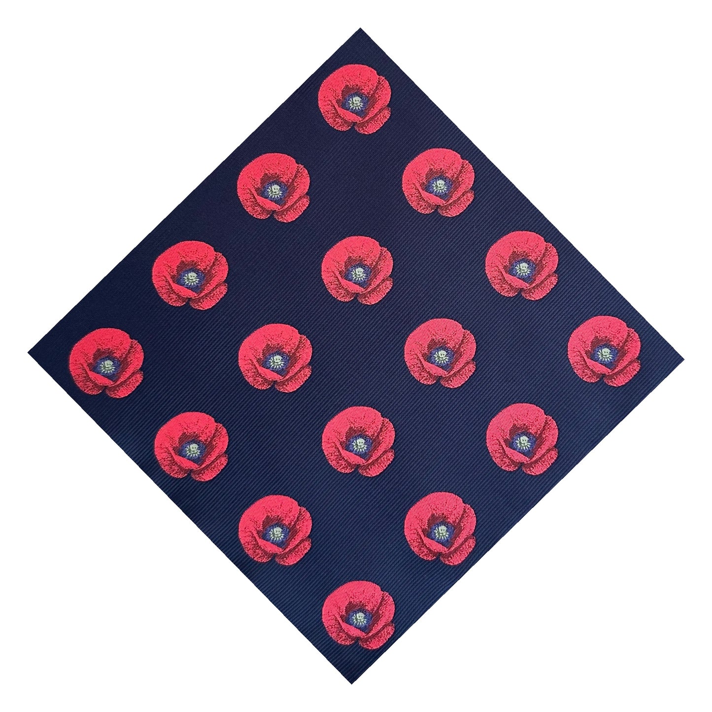 Poppy Pocket Square Navy