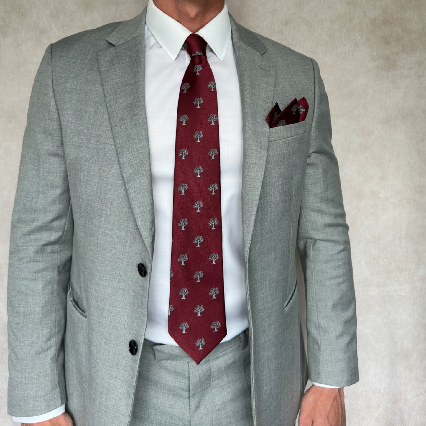 Red & Silver Tree Necktie